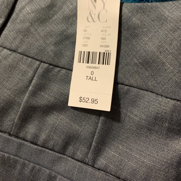 New York & Co Soft Grey Slack 0 Tall/New - Picture 1 of 6